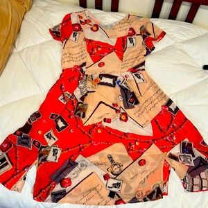 European Inspired Dress with Paris, London, New York imprints.